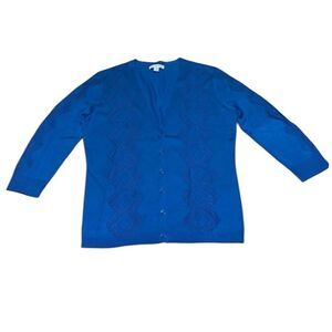 New York & Co 3/4 sleeve Sweater, V-neck, Teal Blue, Medium